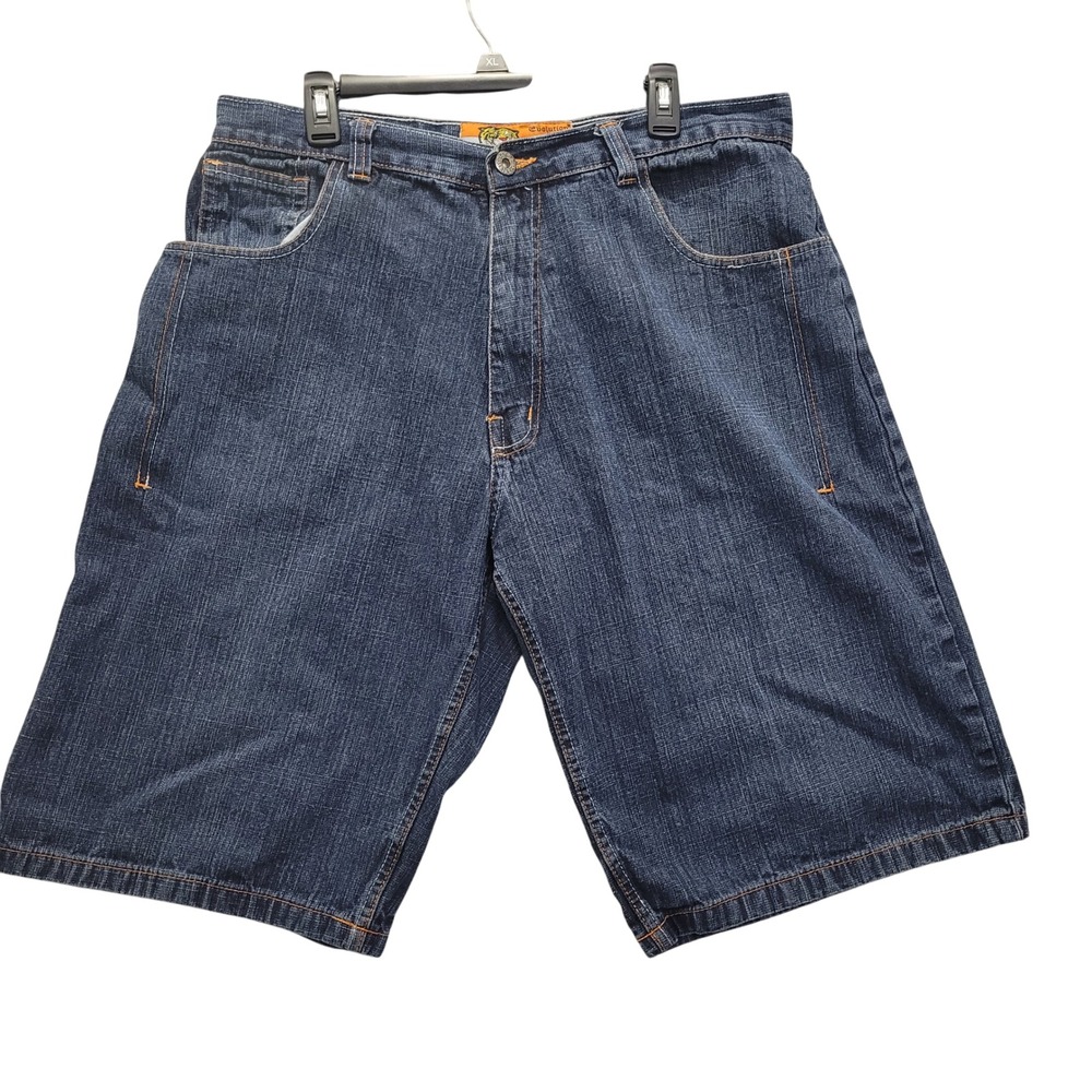 Evolution in Design Denim Shorts 40 Tiger Embroidered  Y2K‎ Hip Hop Streetwear